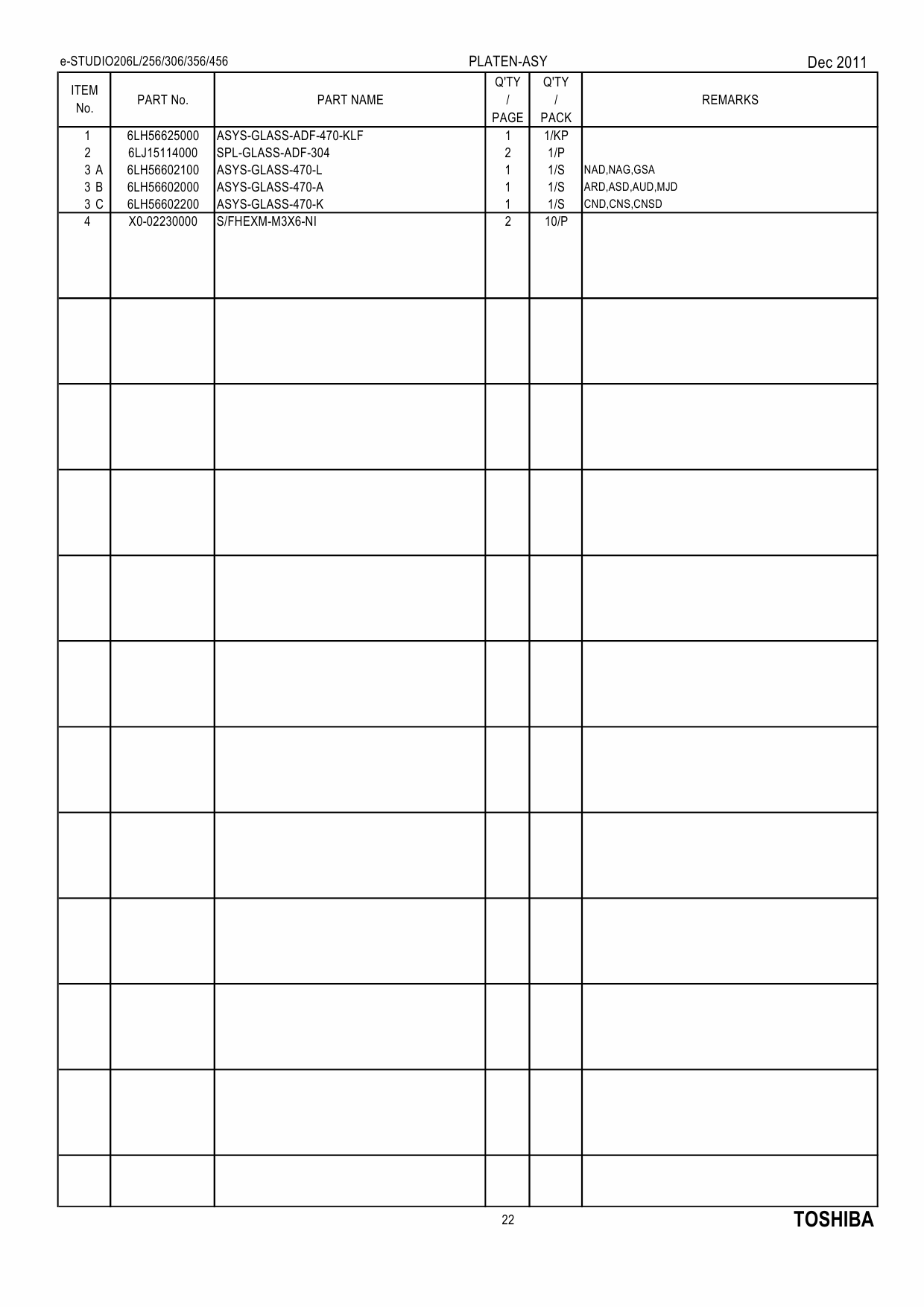 TOSHIBA e-STUDIO 206L 256 306 356 456 Parts List Manual-6